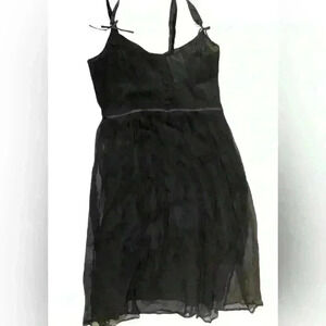 New Deletta Anthropologie little black strappy dress with bow detail size 10